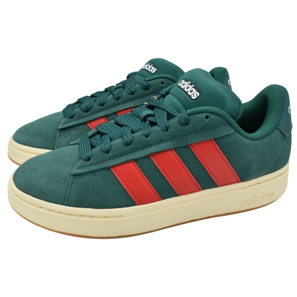 Adidas Grand Court Alpha‎ Men Size 9 Green New Suede Striped Sneakers Shoes